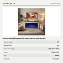 70 Inch Fluted Fireplace TV Stand with 42 Inch Electric Fireplace, Modern Farmhouse Media — specifications