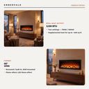 50 Inch Linear Electric Fireplace, Recessed & Wall Mounted Fireplace Heater with Crystal — key features