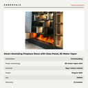 Smart Atomizing Fireplace Stove with Glass Panel, 3D Water Vapor Freestanding Electric — specifications
