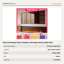 Smart Atomizing Vapor Fireplace with App Control, Multi-Color 3D Mist Flame Electric — specifications