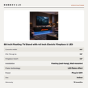 80 Inch Floating TV Stand with 40 Inch Electric Fireplace & LED Lights, Wall Mounted — specifications