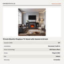 72 Inch Electric Fireplace TV Stand with Mantel & 23 Inch Realistic Flame Insert — specifications