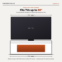 72 Inch Electric Fireplace TV Stand with Mantel for TVs up to 80 Inch, Modern Black — TV size fit diagram
