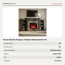 72 Inch Electric Fireplace TV Stand with Mantel for TVs up to 80 Inch, Modern Black — specifications