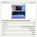 70 Inch Floating TV Stand with 36 Inch Electric Fireplace, Wall Mounted Entertainment — specifications