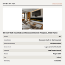 80 Inch Wall-mounted And Recessed Electric Fireplace, Multi Flame And Log Bed Colors — specifications