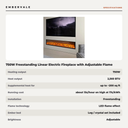 750W Freestanding Linear Electric Fireplace with Adjustable Flame Brightness, Crystal — specifications