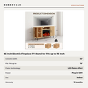 65 Inch Electric Fireplace TV Stand for TVs up to 75 Inch, Modern Media Console — specifications