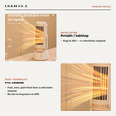 Portable Electric Space Heater, Thermostat, PTC Ceramic Heating, Overheat Protection — key features