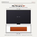 80 Inch Floating TV Stand with 40 Inch Electric Fireplace & LED Lights, Wall Mounted — TV size fit diagram