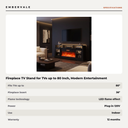Fireplace TV Stand for TVs up to 80 Inch, Modern Entertainment Center with 36 Inch Glass — specifications