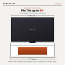 71 Inch Fireplace TV Stand with 40 Inch Electric Fireplace & Power Outlet for 80 Inch — TV size fit diagram
