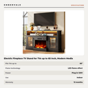 Electric Fireplace TV Stand for TVs up to 65 Inch, Modern Media Console Entertainment — specifications