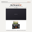Electric Fireplace TV Stand for TVs up to 65 Inch, Modern Media Console Entertainment — TV size fit diagram