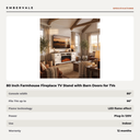 80 Inch Farmhouse Fireplace TV Stand with Barn Doors for TVs up to 90 Inch, Electric — specifications