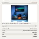 Electric Fireplace TV Stand for TVs up to 65 Inch, 18" Firebox for Living Rooms — specifications