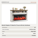 Electric Fireplace TV Stand for TVs up to 65 Inch, Farmhouse Media Console Entertainment — specifications