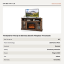 TV Stand for TVs Up to 65 Inch, Electric Fireplace TV Console w/Remote Control, Overheat — specifications