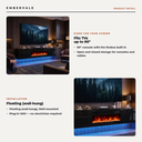 80 Inch Floating TV Stand with 40 Inch Electric Fireplace & LED Lights, Wall Mounted — key features