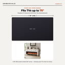 Fireplace TV Stand for 65-75 Inch TVs, Entertainment Center with Electric Fireplace — TV size fit diagram