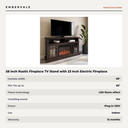 58 Inch Rustic Fireplace TV Stand with 23 Inch Electric Fireplace & Crackling Sound — specifications