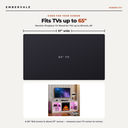 Electric Fireplace TV Stand for TVs up to 65 Inch, 18" Firebox, Modern Media Console — TV size fit diagram
