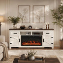 80 inch barn door fireplace entertainment center — product detail