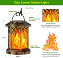 Solar flame lantern size: 6.18 in tall and 5.04 in wide, with hook and clamp