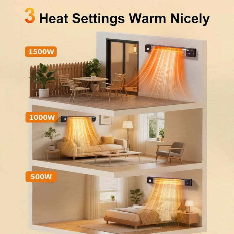 1500W wall-mounted infrared patio heater, view 2