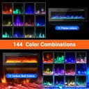 Linear electric fireplace flame colors and ember bed color options