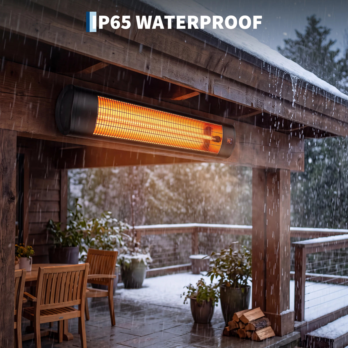 1500W carbon fiber infrared wall-mounted patio heater, view 2