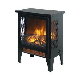 17 Inch Freestanding Electric Fireplace Stove with Realistic 3D Flame, Compact Portable Stove Heater