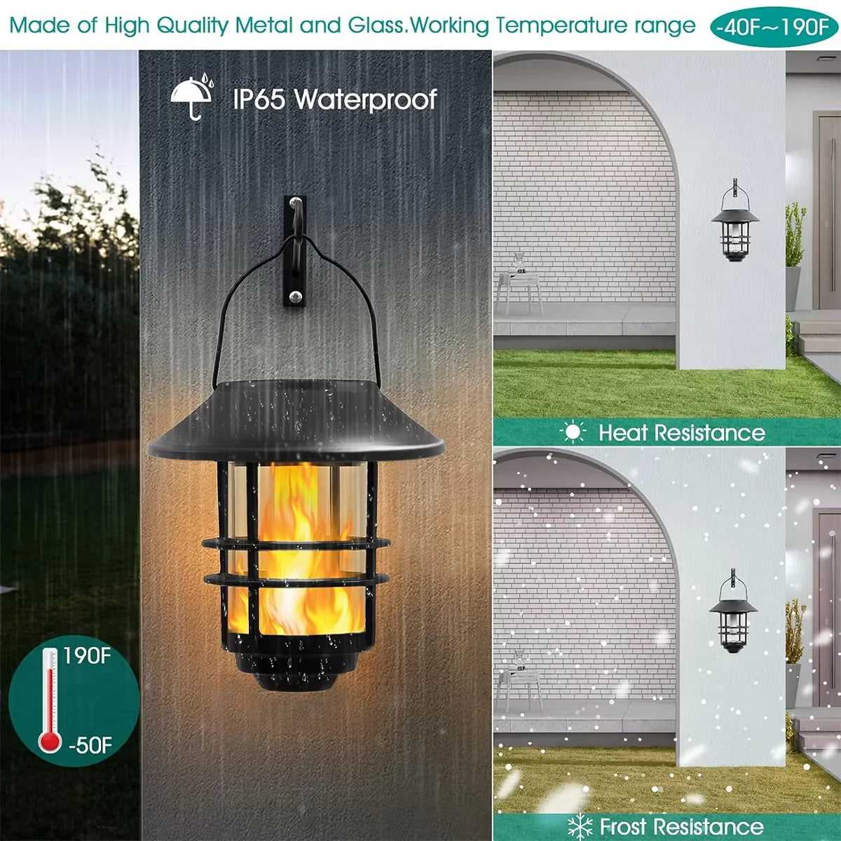 Solar flame-effect LED wall lantern, photo 6
