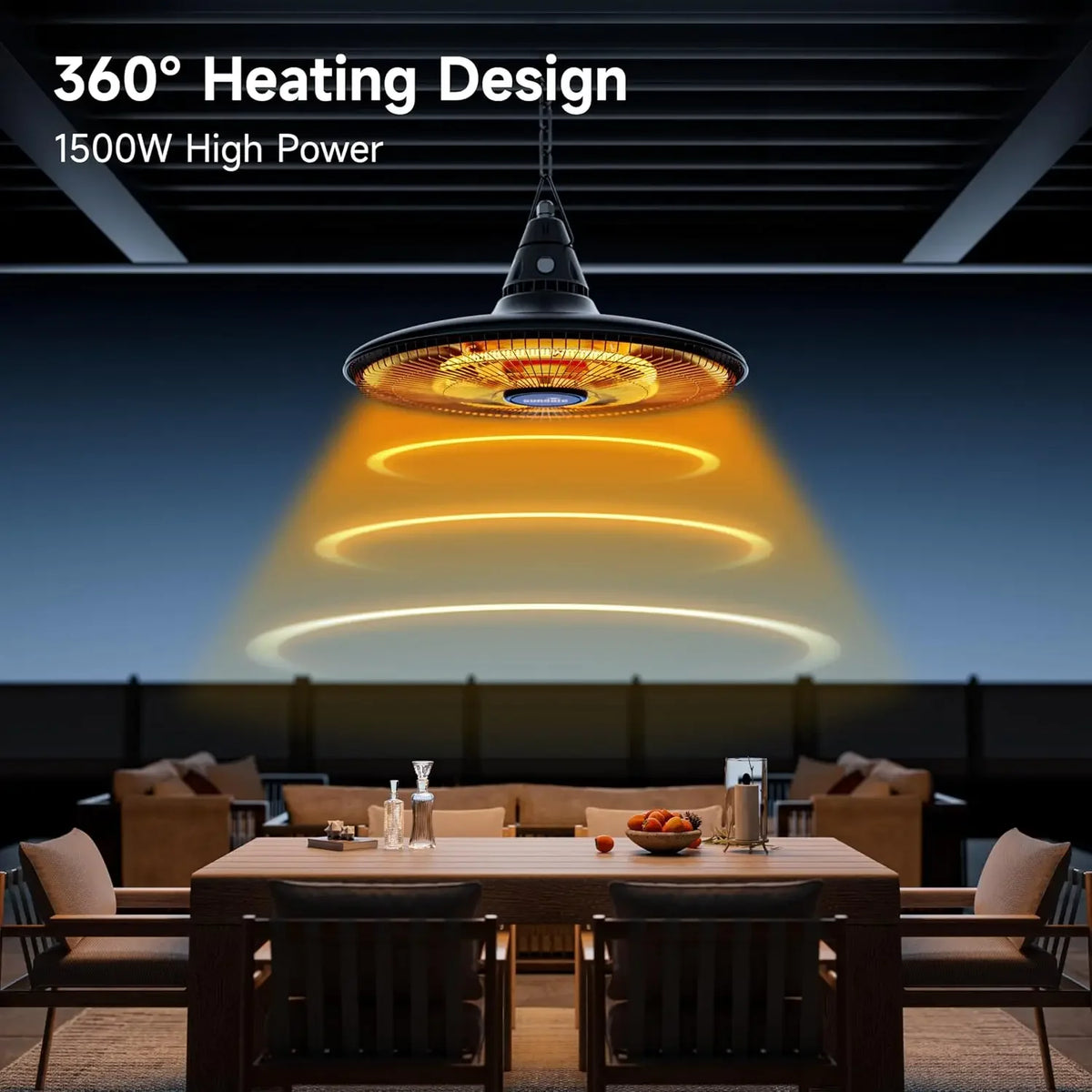1500W hanging infrared patio heater, view 4