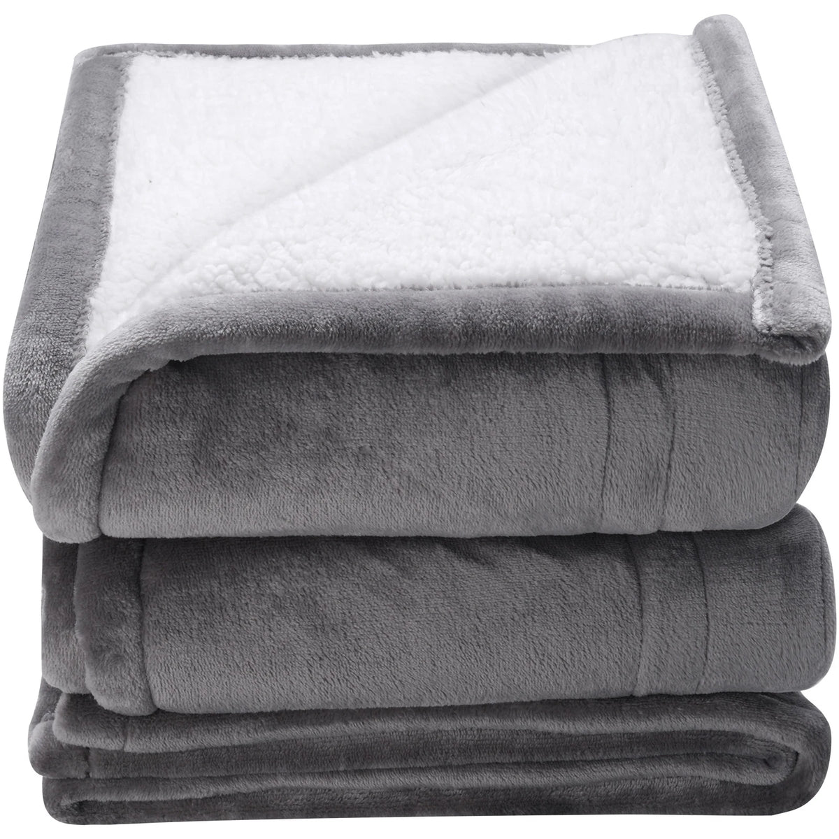 Electric Heated Throw Blanket, 5 Heat Levels, Soft Flannel Sherpa, Auto Shut-Off and Overheat Protection for Sofa and Bed