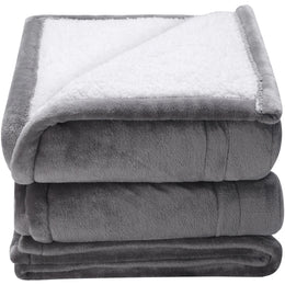 Electric Heated Throw Blanket, 5 Heat Levels, Soft Flannel Sherpa, Auto Shut-Off and Overheat Protection for Sofa and Bed