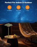 Tabletop patio heater on a terrace at night, with fast heating and quiet operation at 1500W