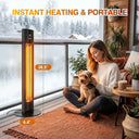 38.5-inch 1500W portable infrared patio heater tower, view 4