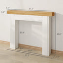 Fireplace mantel surround dimensions: 51.2 inches wide, 40.6 inches tall, 7.1 inches deep