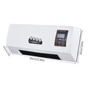 Wall-mounted heater and fan combo dimensions, 21.65 by 7.87 by 5.9 inches