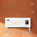 Wall-mounted PTC ceramic heater with warm airflow across the room