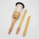 Bamboo solar torch lamp head with stake pieces
