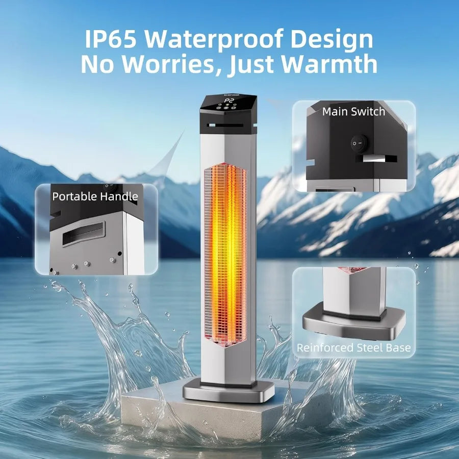 37-inch 1500W infrared patio heater tower, view 4