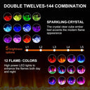 Ultra-thin electric fireplace flame colors and brightness levels