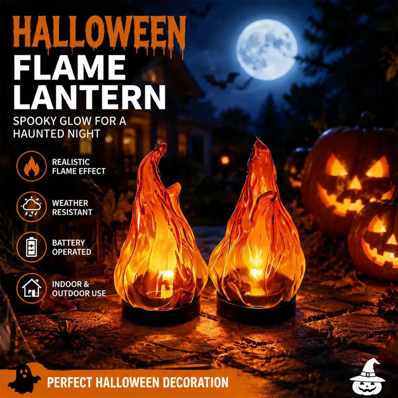 USB rechargeable hanging flame lantern for camping and patio