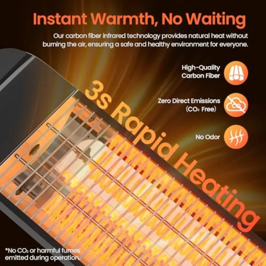 1500W wall-mounted infrared patio heater, view 2