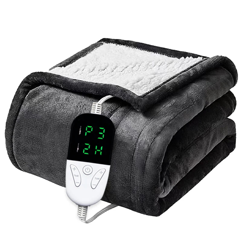 Soft heated throw blanket with 6 heat levels