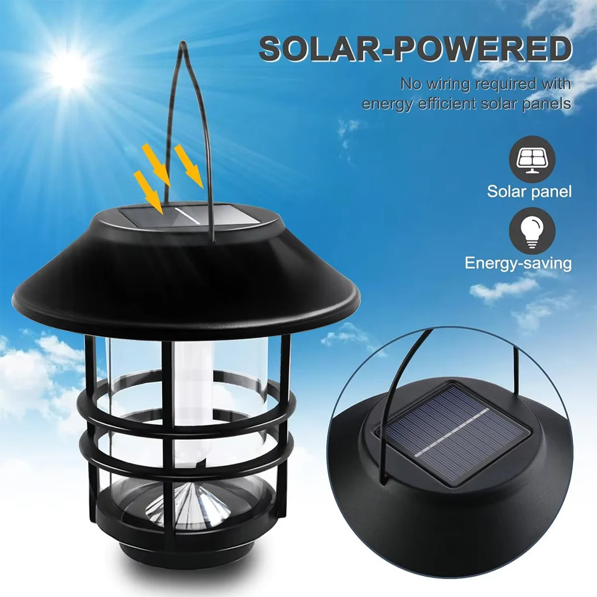 Solar flame-effect LED wall lantern, photo 4