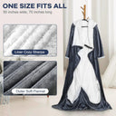 Electric Wearable Heated Blanket, 10 Heat Levels, Soft Flannel Sherpa, Auto Shut-Off and Overheat Protection for Sofa and Bed
