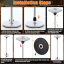 Freestanding stainless steel electric patio heater with dome reflector, view 6